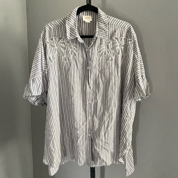 Anthropologie Maeve Betty Oversized Button Down Size XS/Small - Picture 2 of 5